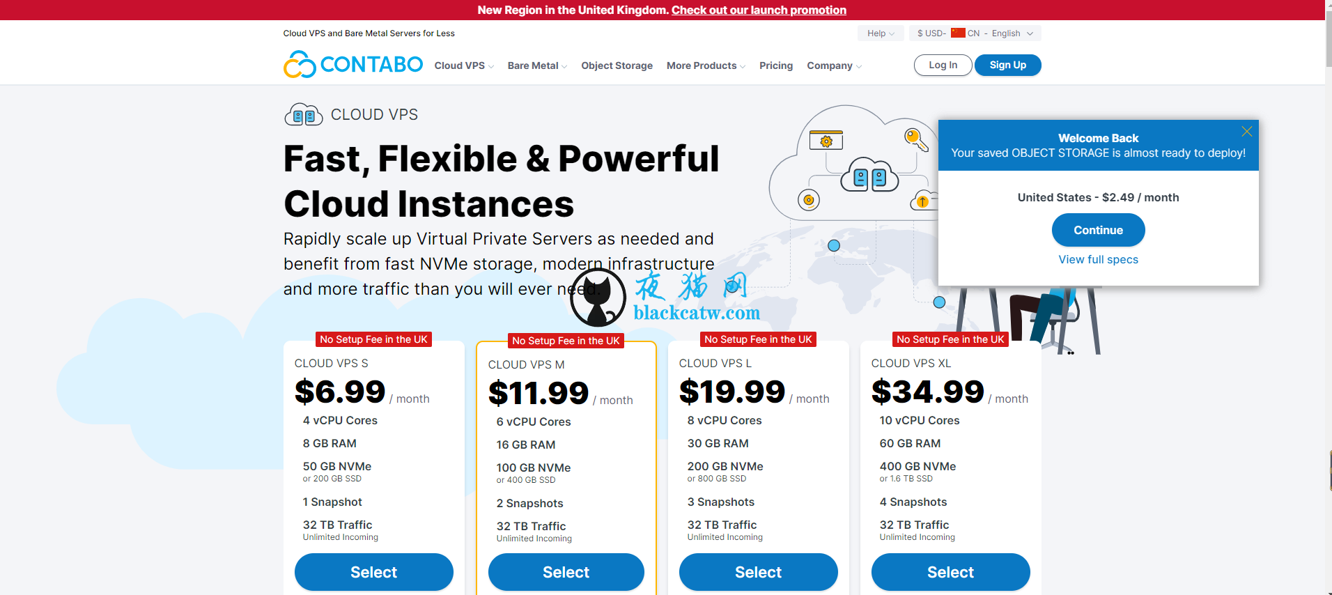 #上新#Contabo：英国机房VPS，免设置费，4核/8G内存/50 GB NVMe 或200 GB SSD硬盘/32TB流量/200M-1Gbps带宽，$8.24/月起，VDS$49.99/月起，裸金属服务器$329.99/月 服务器 第1张